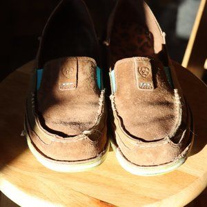Ariat driving moccasins, size 9, brown with teal